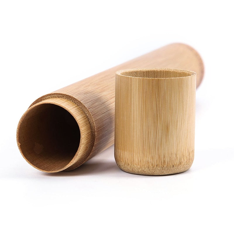 Case para escova de bambu