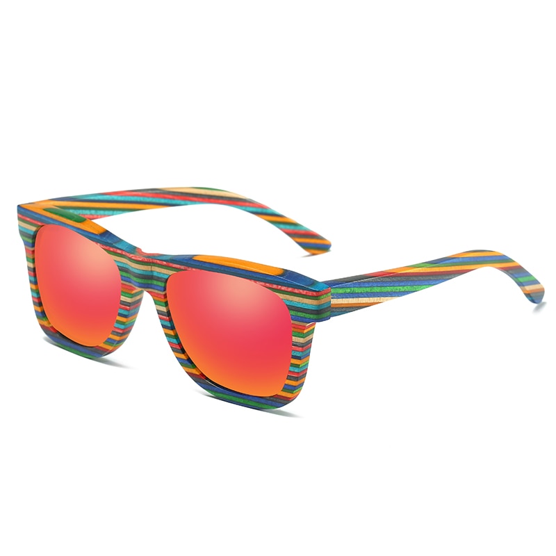Óculos de Bambu Colorido UV 400