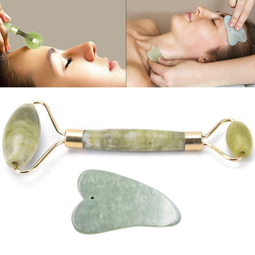 Massageador Facial de Pedra Jade