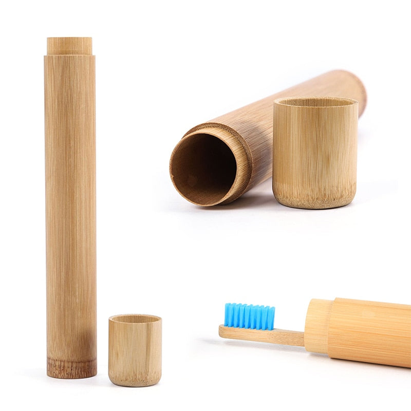 Case para escova de bambu
