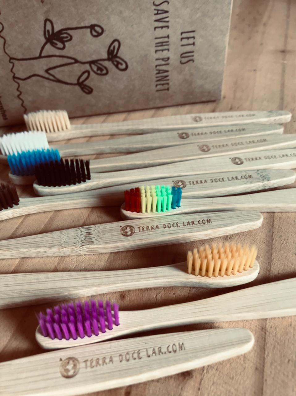 escova de dente de bambu terra doce lar 