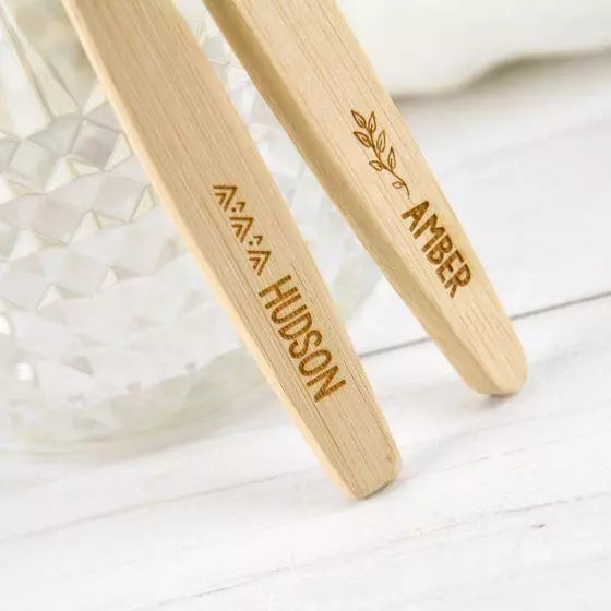 Escova dente bambu personalizada