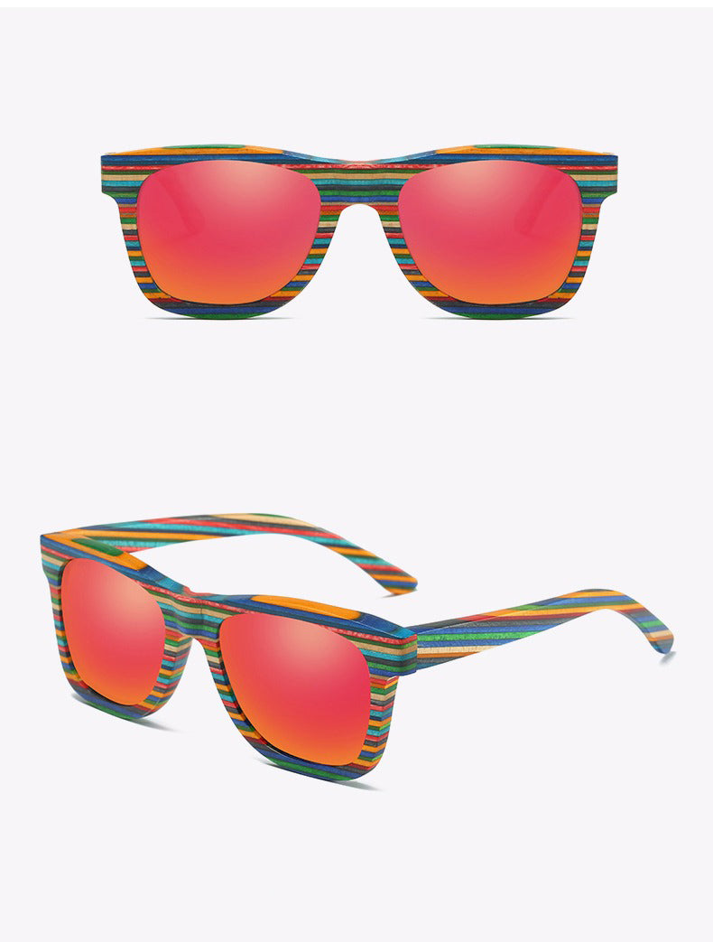 Óculos de Bambu Colorido UV 400